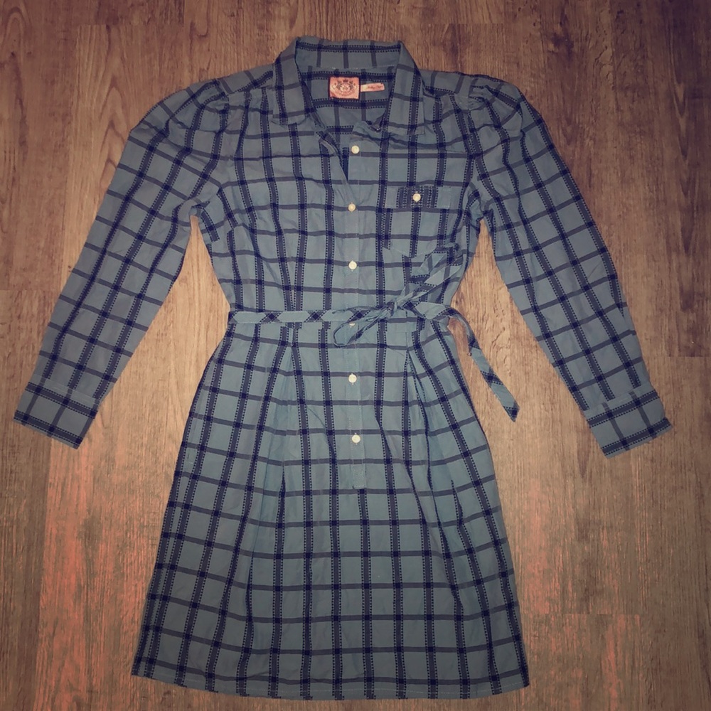 Blue plaid Juicy Couture long sleeve dress